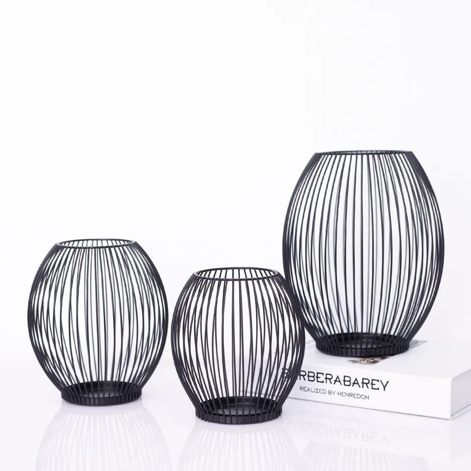 Metal Candle Stand-Black(SA2405-20) Tissue Box Apricot