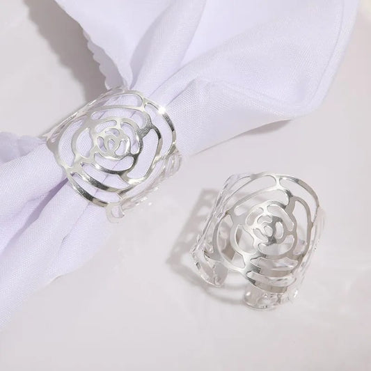 Metal Napkin Holders (5098)-Silver Rose Apricot