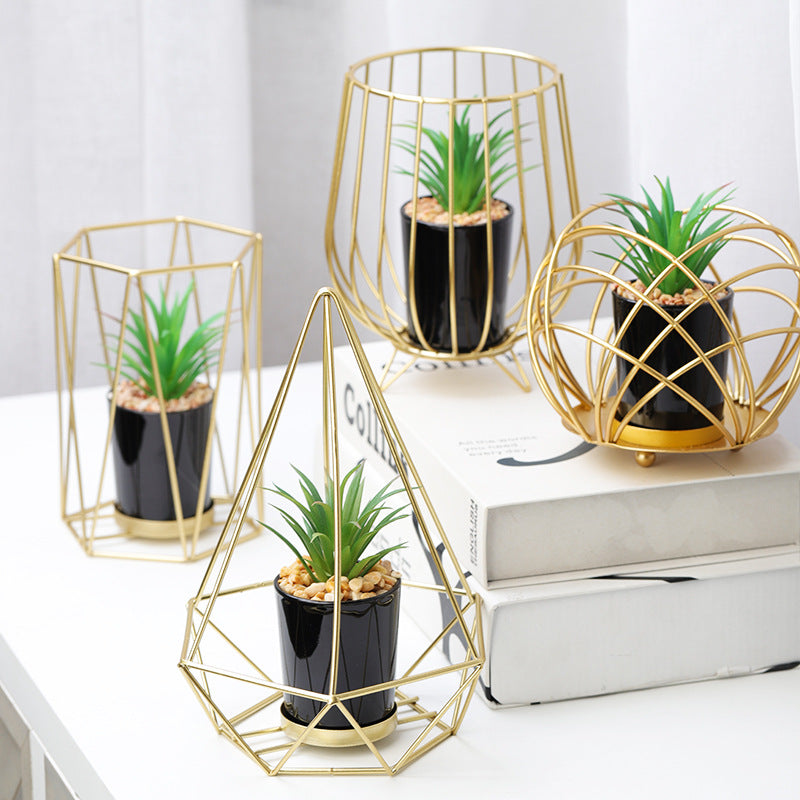 Metal Pot Stand Cylindrical-Golden(SA2405-154) Tissue Box Apricot