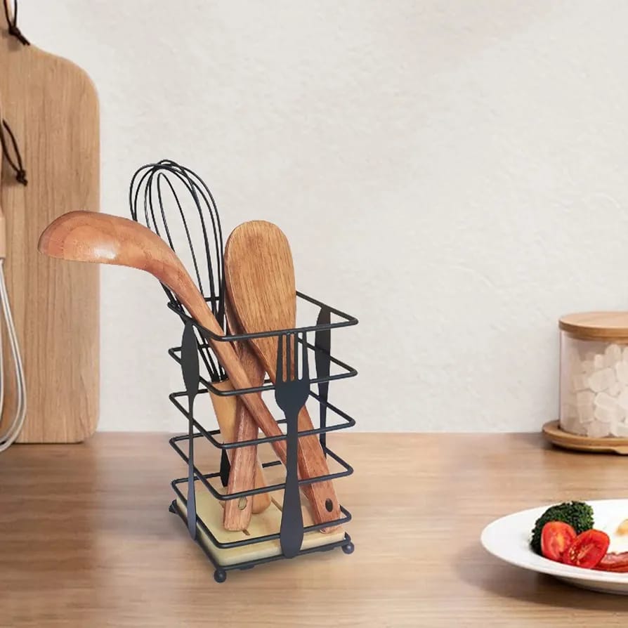 Metallic Essential Metal Spoon Holder-Square(SA2405-96) Apricot