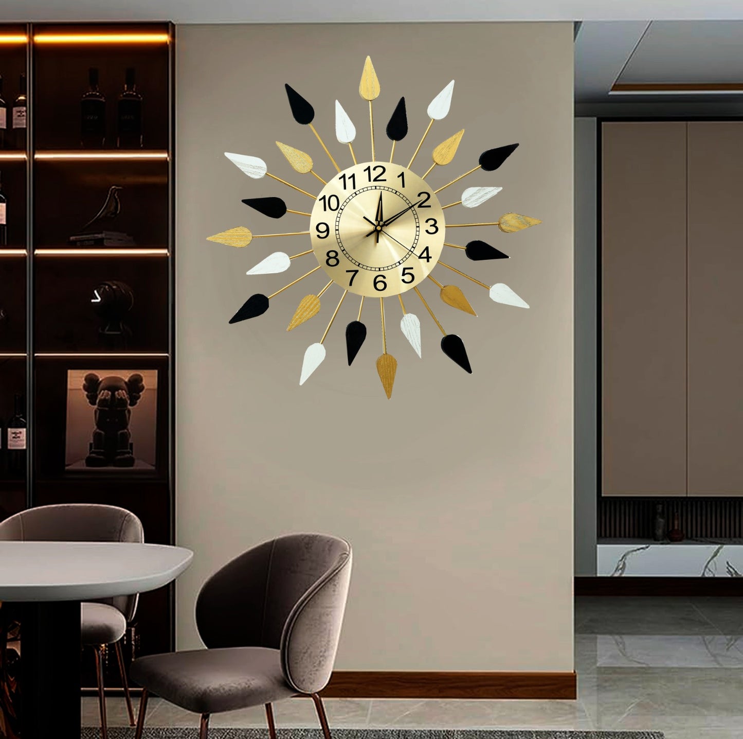 Modern Wall Clock-Multi 5361Arrows Clock Apricot