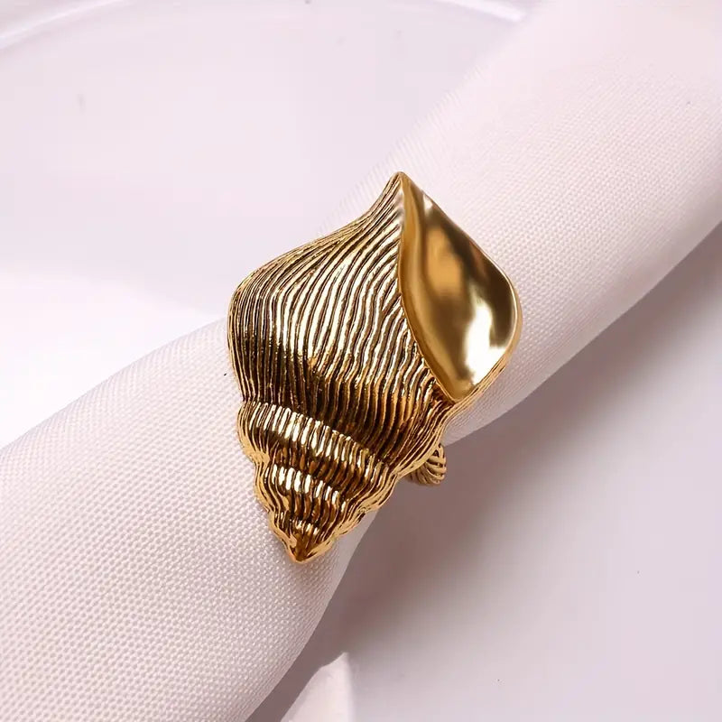 Napkin Holder Rings-Counch(Gold) Kitchen Apricot
