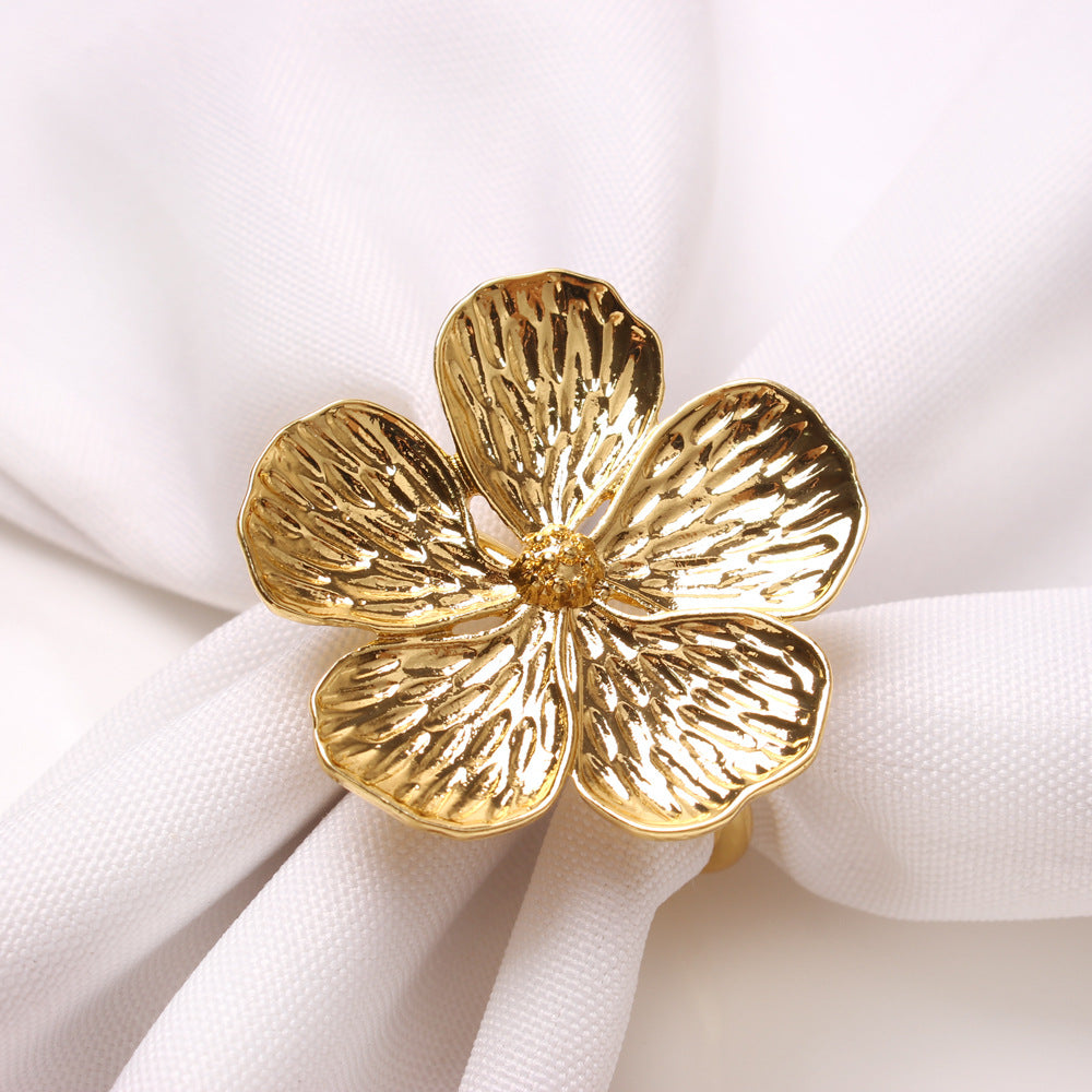 Napkin Holder Rings-Golden Jasmin Kitchen Apricot