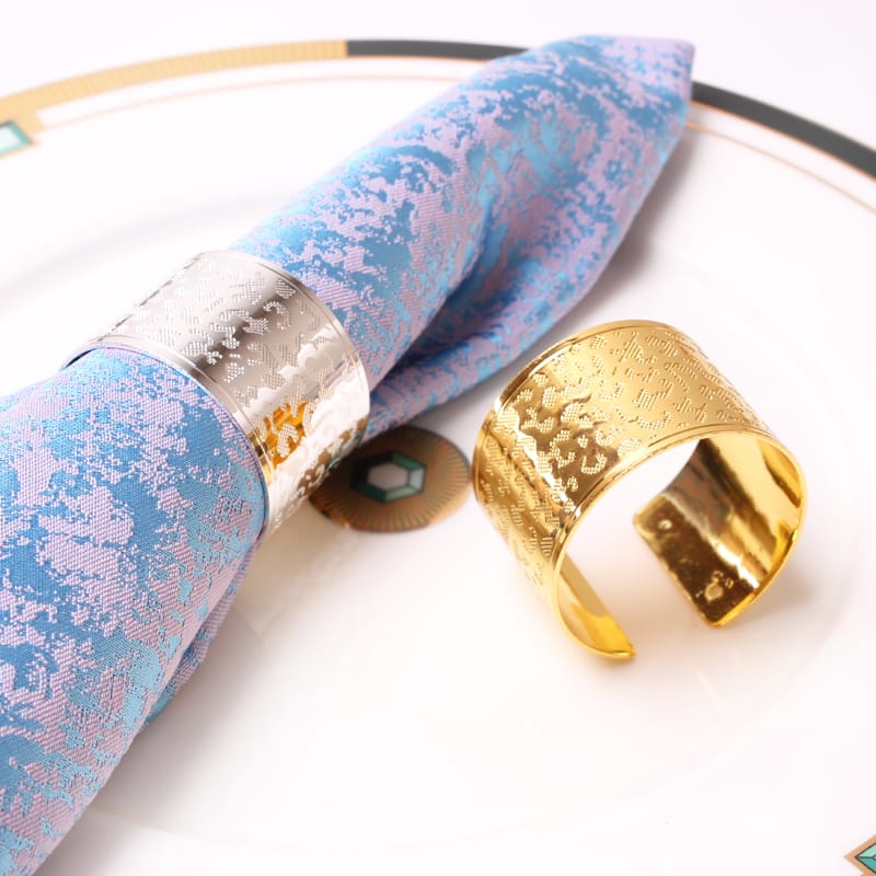 Napkin Holder Rings-Leopard Print(Sliver) Kitchen Apricot