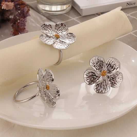 Napkin Holder Rings-Sliver Jasmin Kitchen Apricot