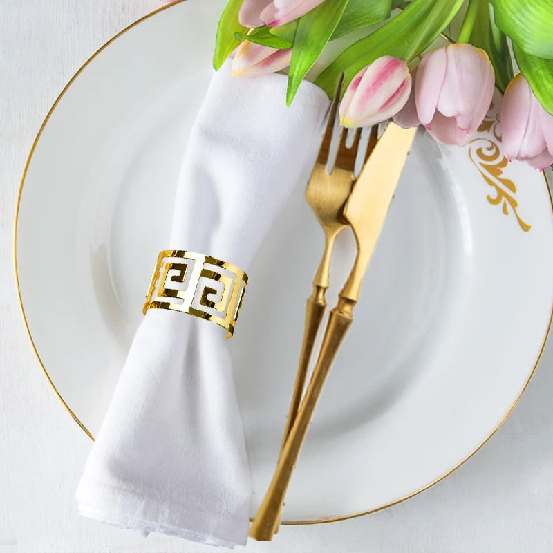 Napkin Holder Rings-Versace(Gold) Kitchen Apricot