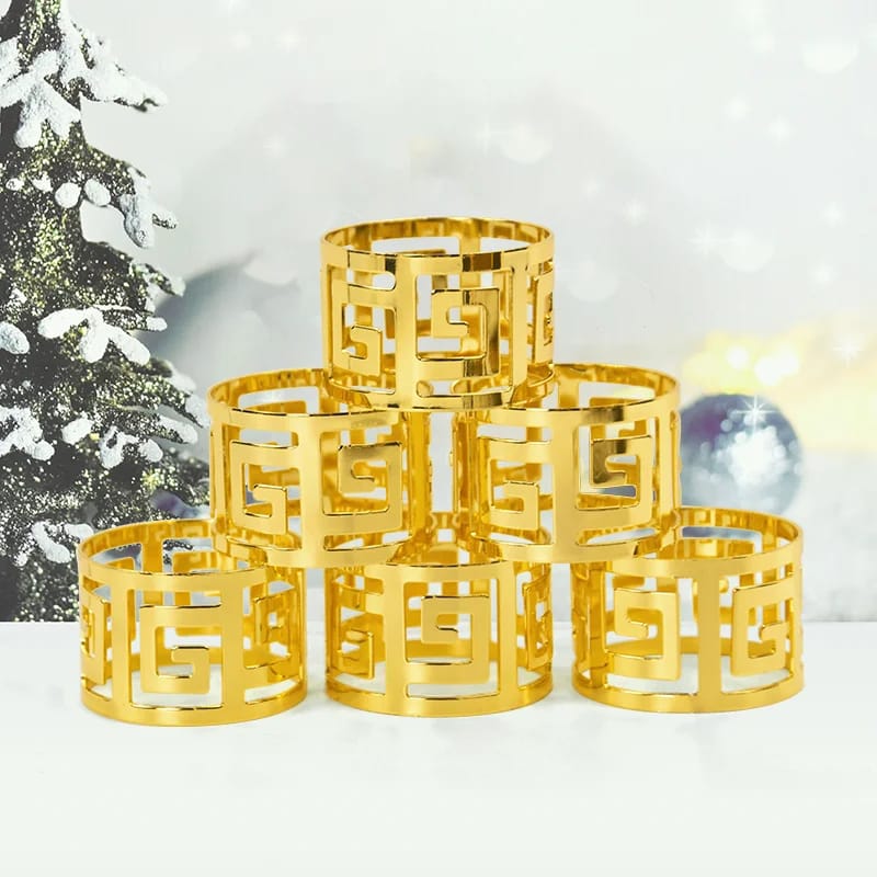 Napkin Holder Rings-Versace(Gold) Kitchen Apricot