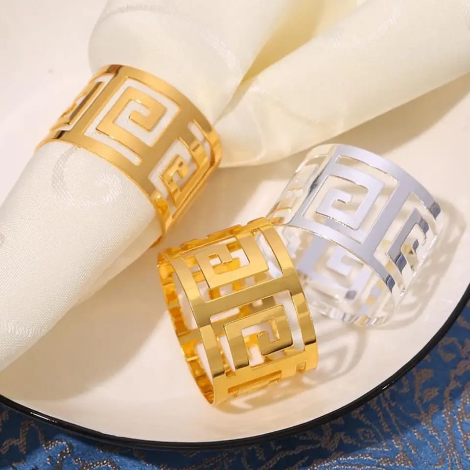 Napkin Holder Rings-Versace(Sliver) Kitchen Apricot