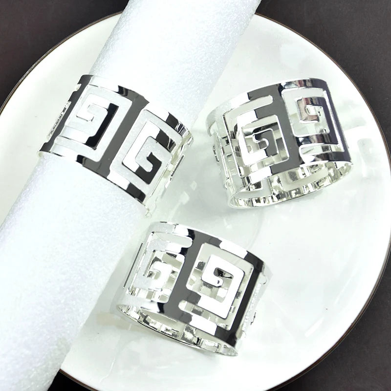 Napkin Holder Rings-Versace(Sliver) Kitchen Apricot
