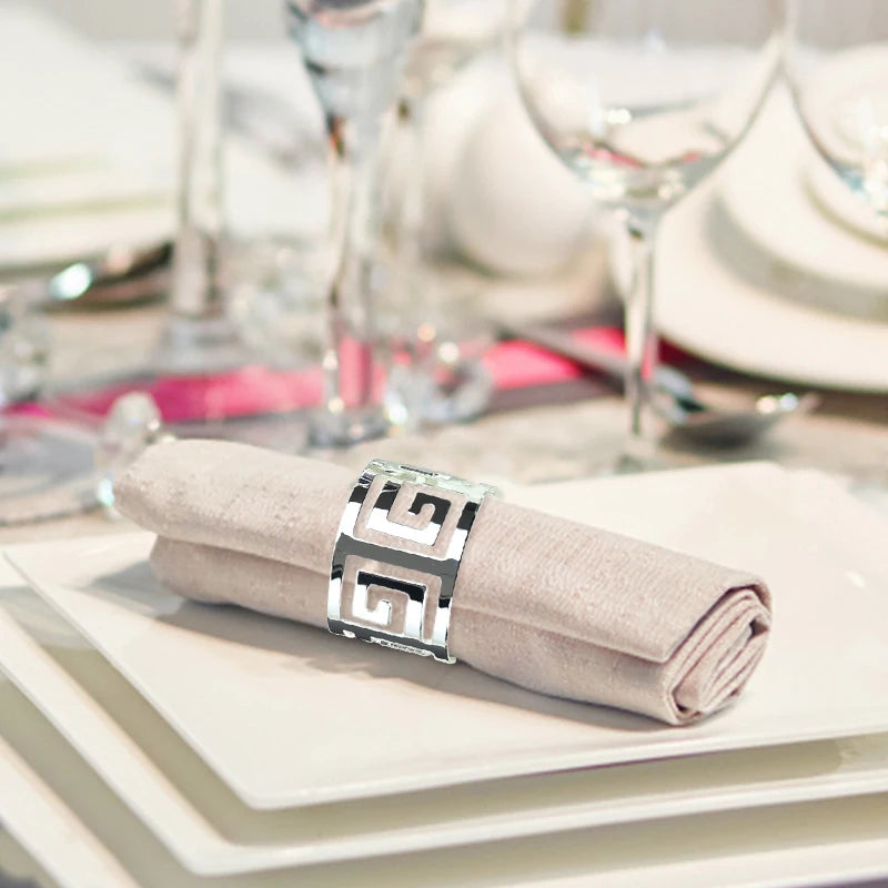 Napkin Holder Rings-Versace(Sliver) Kitchen Apricot