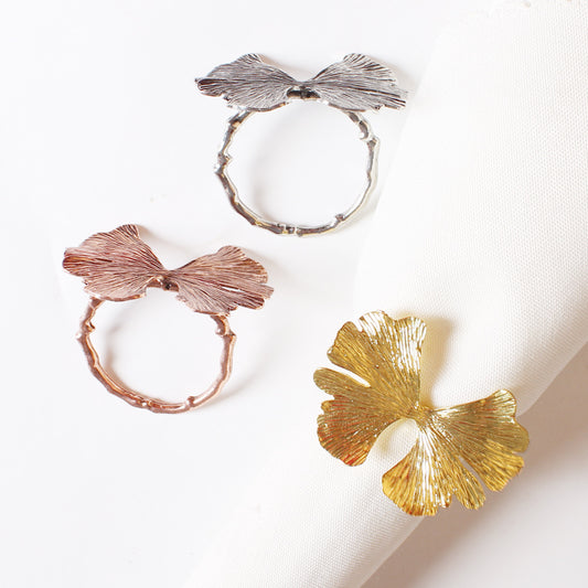 Napkin Holder Rings- Vintage Silver Kitchen Apricot