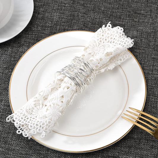 Napkin Holder Rings-Wire Mesh Silver Kitchen Apricot