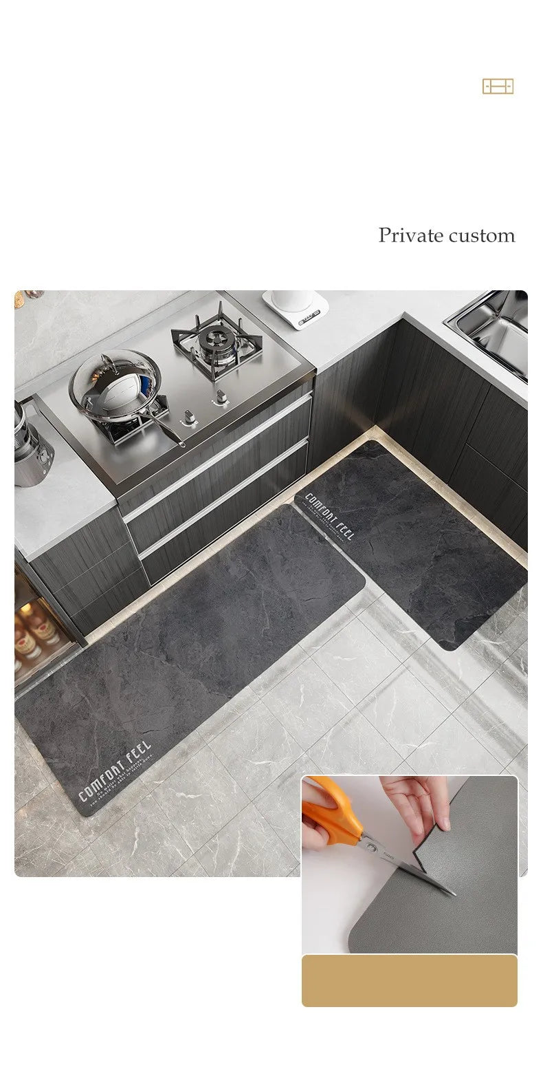 Non-Slip and Washable Rubber Kitchen Mat-(5851)(SA2553-12)5851 Feel Comfort Rugs Apricot