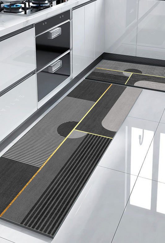 Non-Slip and Washable Rubber Kitchen Mat-(SA2553-12)5847 Circles Rugs Apricot