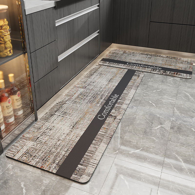 Non-Slip and Washable Rubber Kitchen Mat-(SA2553-12)5849 Comfortable Rugs Apricot