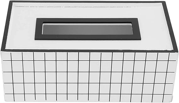 Nordic Style Wooden Tissue Box-Line Gird(SA2405-26) Tissue Box Apricot
