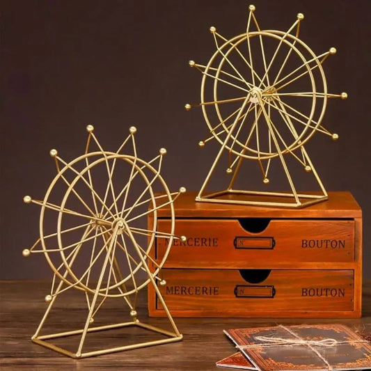 Nordic creative rotating Ferris5537 wheel(SA2405-156) Candle Stand Apricot