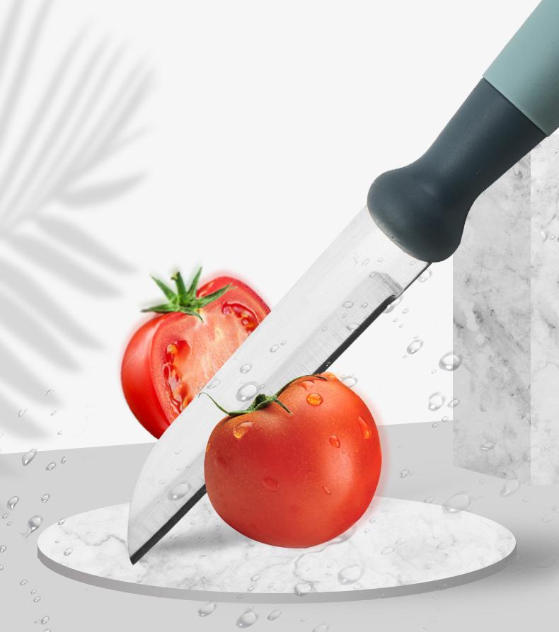 Knife Set with Steel Blades Apricot