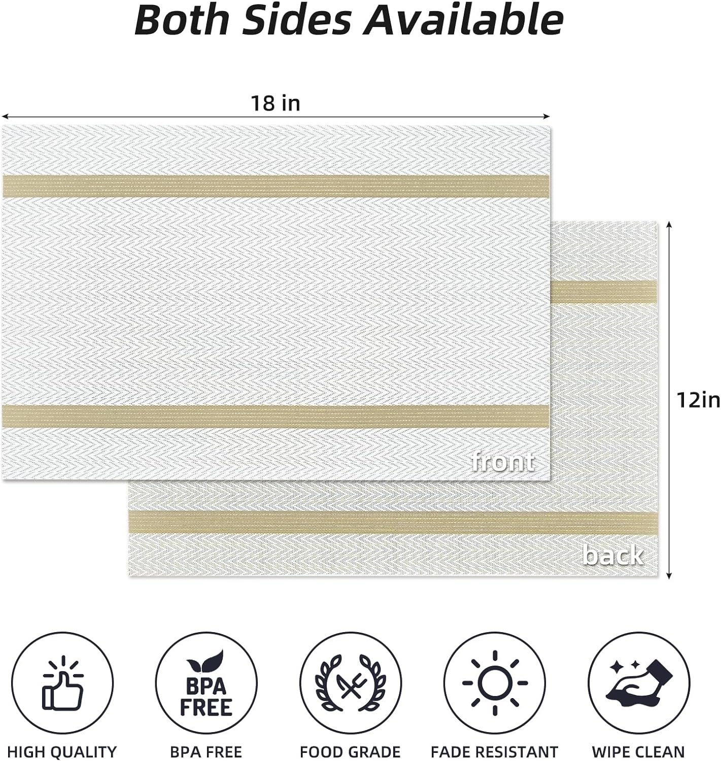 PVC Table Place Mats-Beige Weaves Table Mats Apricot