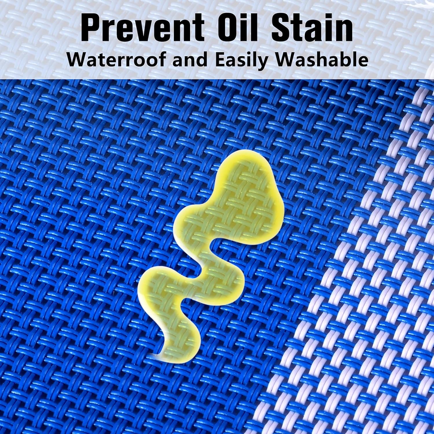 PVC Table Place Mats-Blue Check Table Mats Apricot