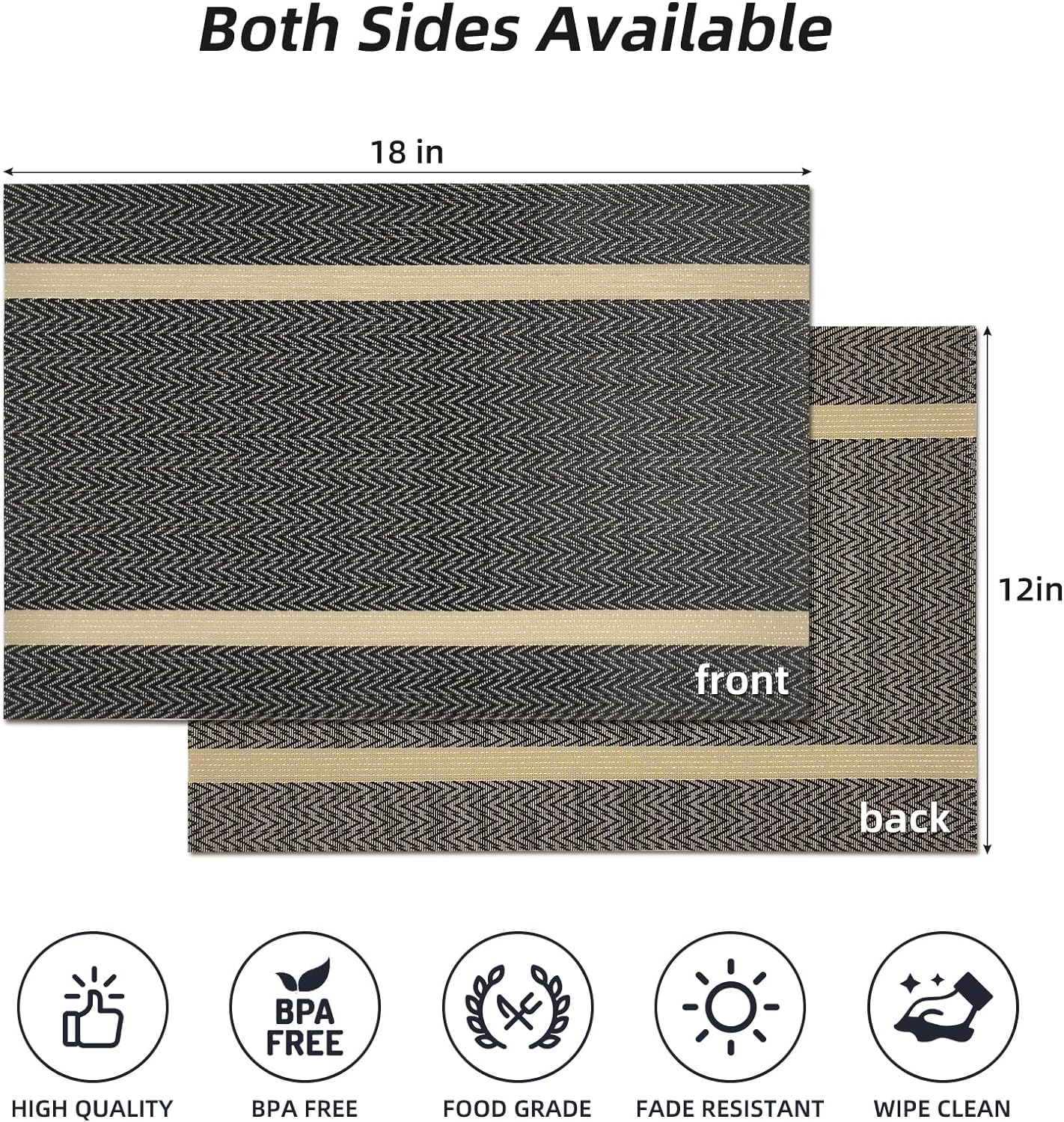 PVC Table Place Mats-Brown Weaves Table Mats Apricot