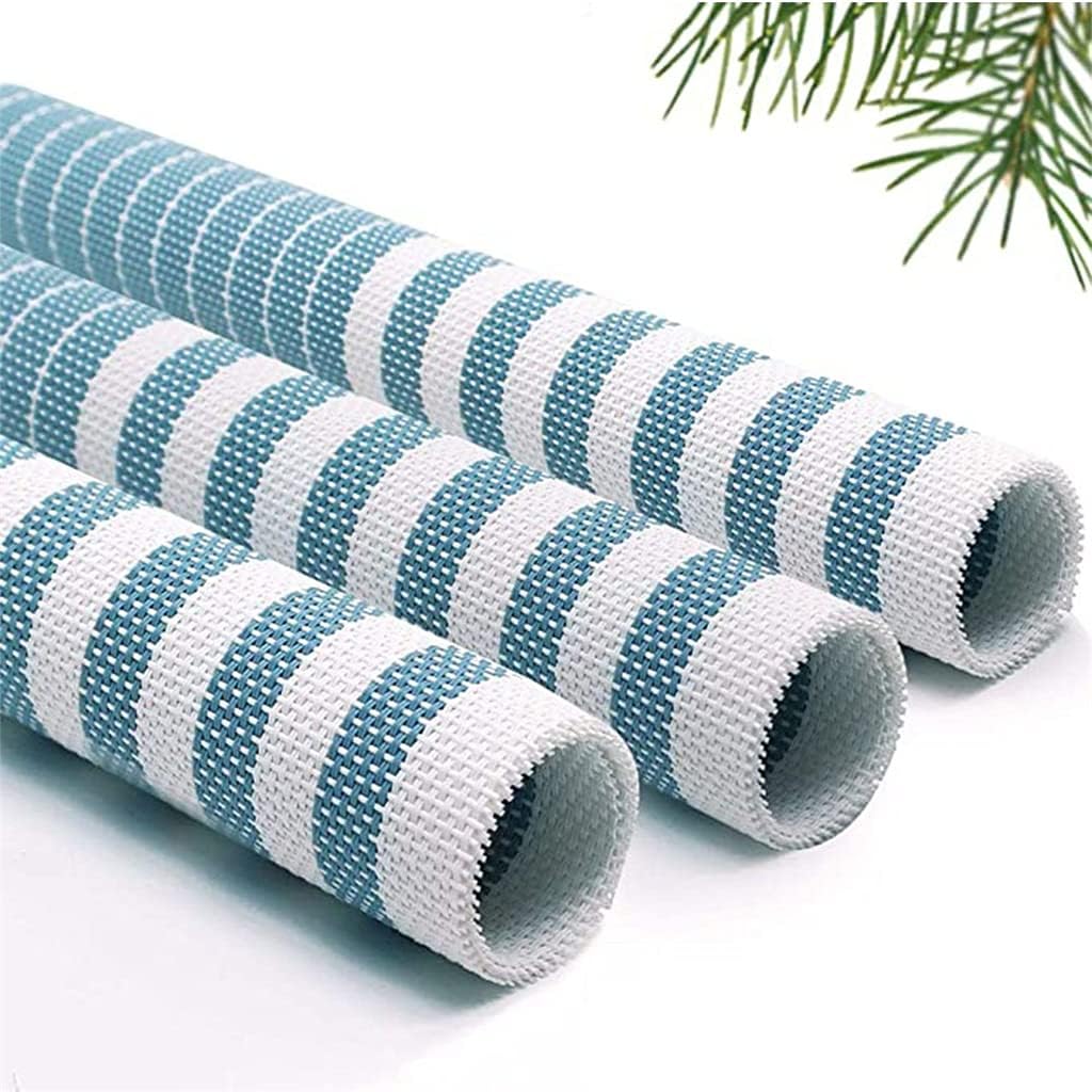 PVC Table Place Mats-Green Lines Table Mats Apricot