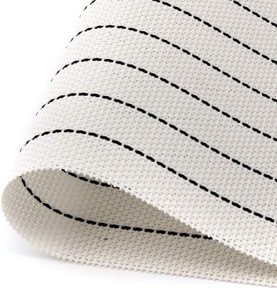 PVC Table Place Mats-White Stripes Table Mats Apricot