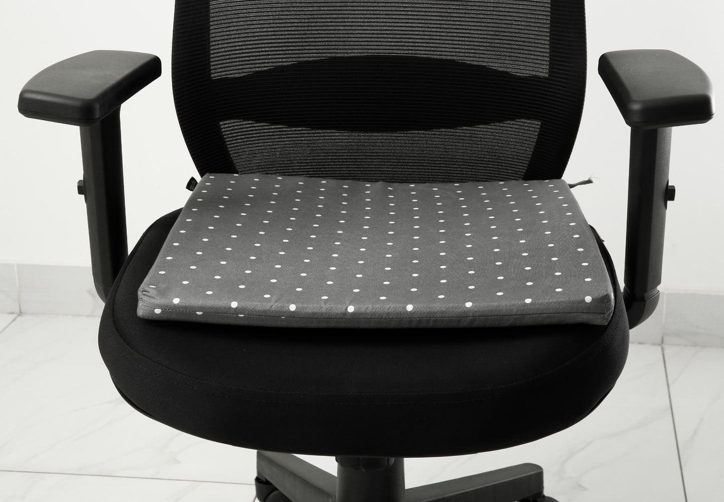 Padded Multi Purpose Sitting Cushions-Grey Polka cushions Apricot