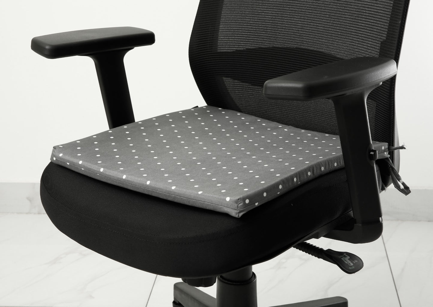 Padded Multi Purpose Sitting Cushions-Grey Polka cushions Apricot