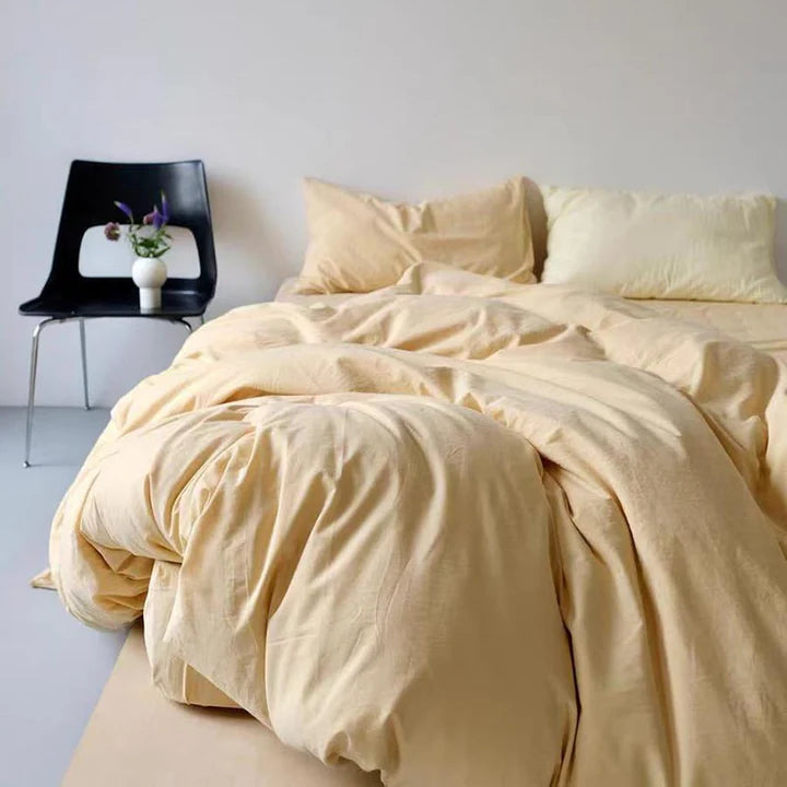 8 PCs Winter Razai Set-Solid Beige Comforters Apricot