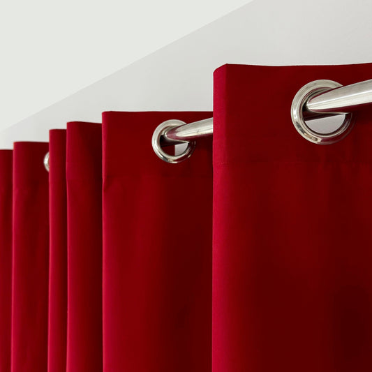 Plain Dyed Laminated Curtain-Red Curtains Apricot