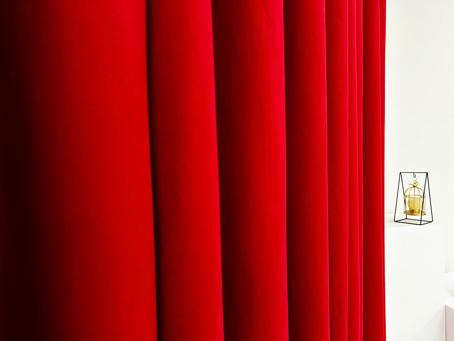 Plain Dyed Laminated Curtain-Red Curtains Apricot