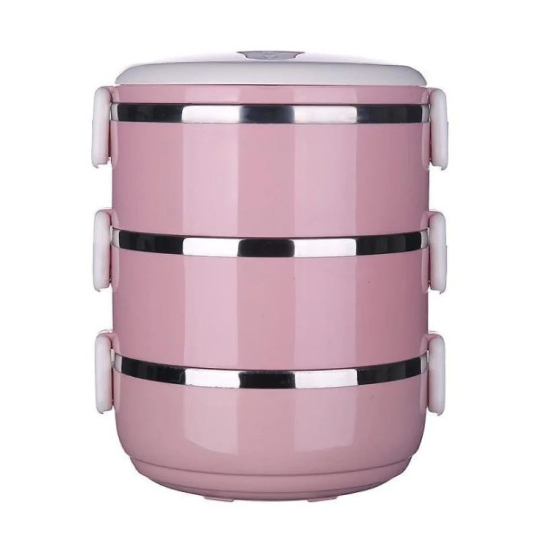 3 Layer Japanese-style Stainless Steel Lunch Box(SA2405-78) Apricot Pink