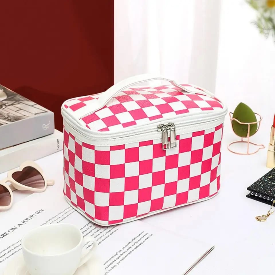 Portable Makeup Organizer Bag Cosmetic Organizer Apricot