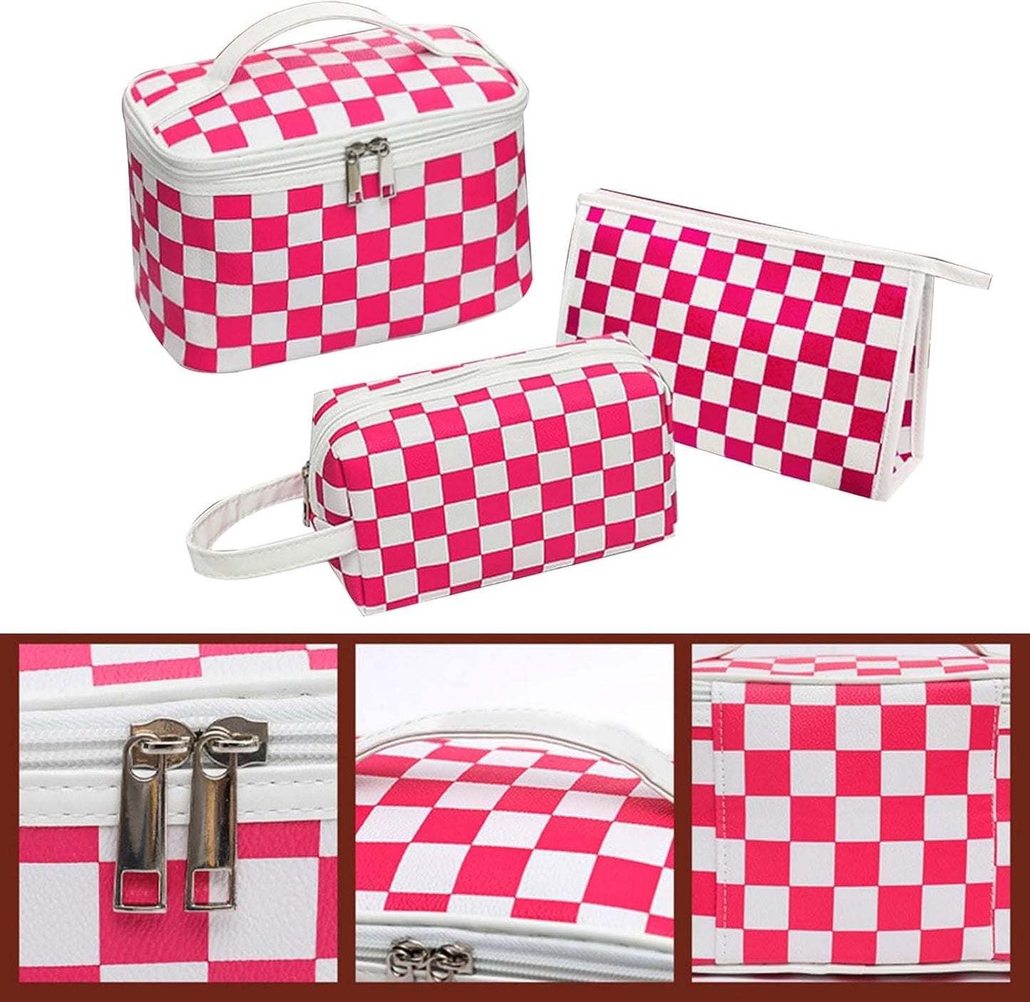 Portable Makeup Organizer Bag Cosmetic Organizer Apricot