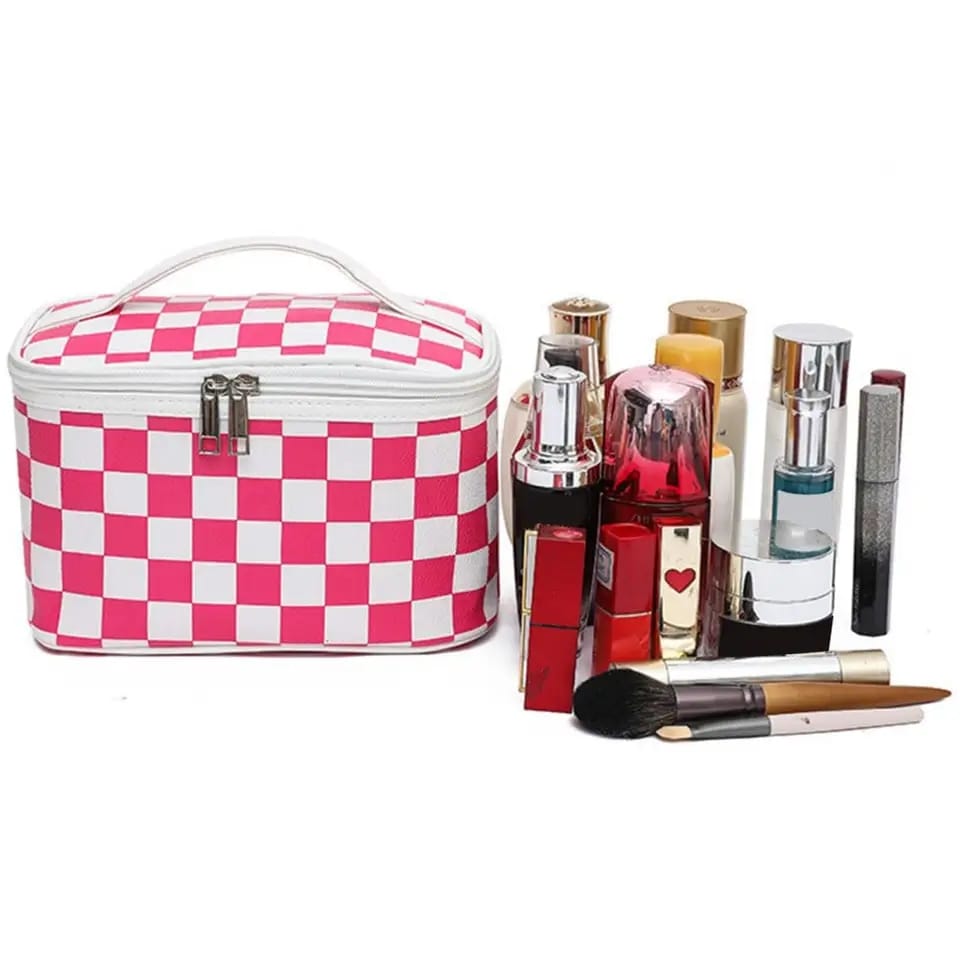 Portable Makeup Organizer Bag Cosmetic Organizer Apricot