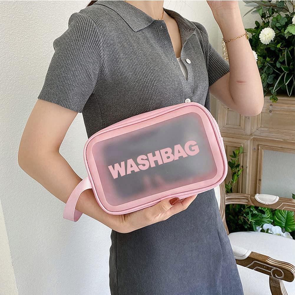 Portable Makeup Organizer Bag WASHBAG-(5738)Pink Small(SA2405-118) Cosmetic Organizer Apricot