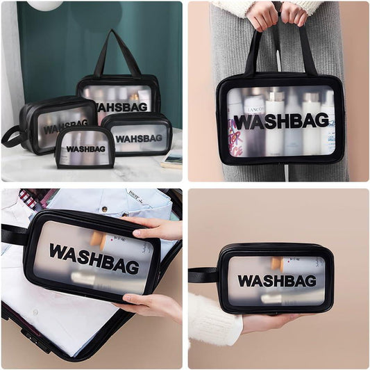 Portable Makeup Organizer Bag WASHBAG-Black Large14626(SA2405-119) Cosmetic Pouches Apricot