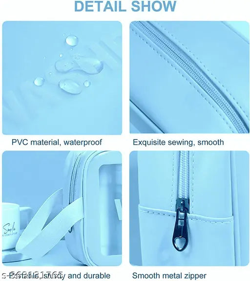 Portable Makeup Organizer Bag WASHBAG-Blue Large(SA2405-123) Cosmetic Organizer Apricot