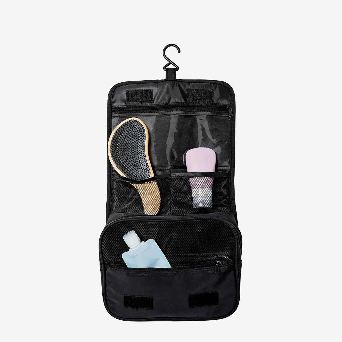 Portable Makeup Organizer Bag5567(SA2405-50)-Black Cosmetic Organizer Apricot
