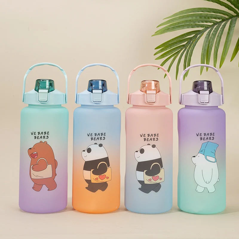 Premium We Babe Bears Water Bottle(Pink)- 5470-2 Liters Apricot
