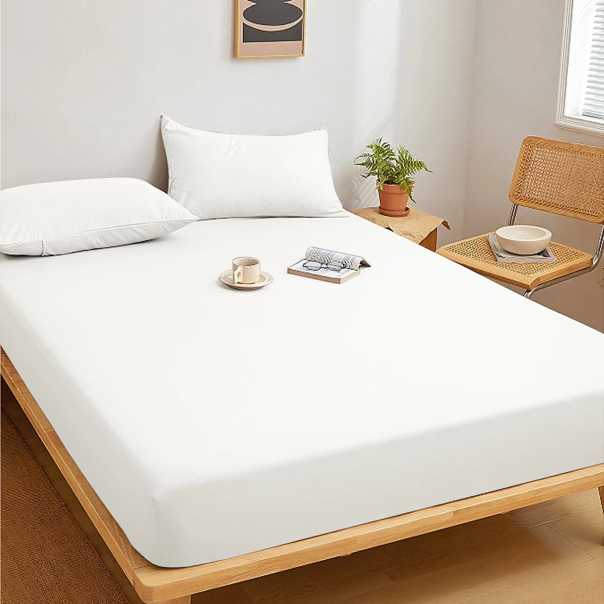 Fitted Bed Sheet-White Fitted Sheets Apricot