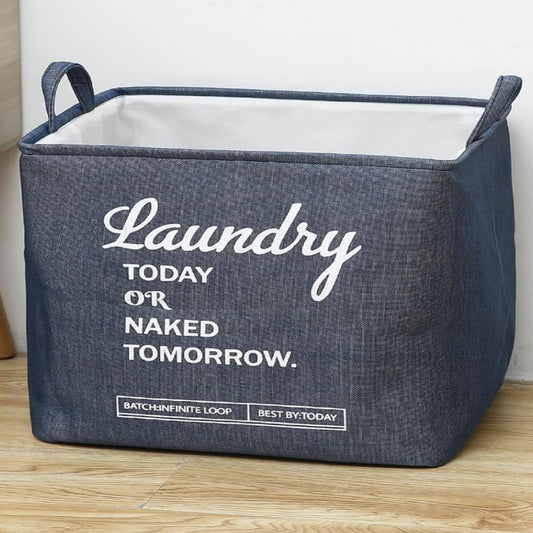 Rectangular Eva Collapsible Laundry Basket-Blue  Apricot