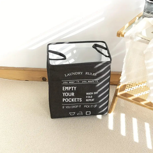 Rectangular Eva Collapsible Laundry Basket2616-Black  Apricot