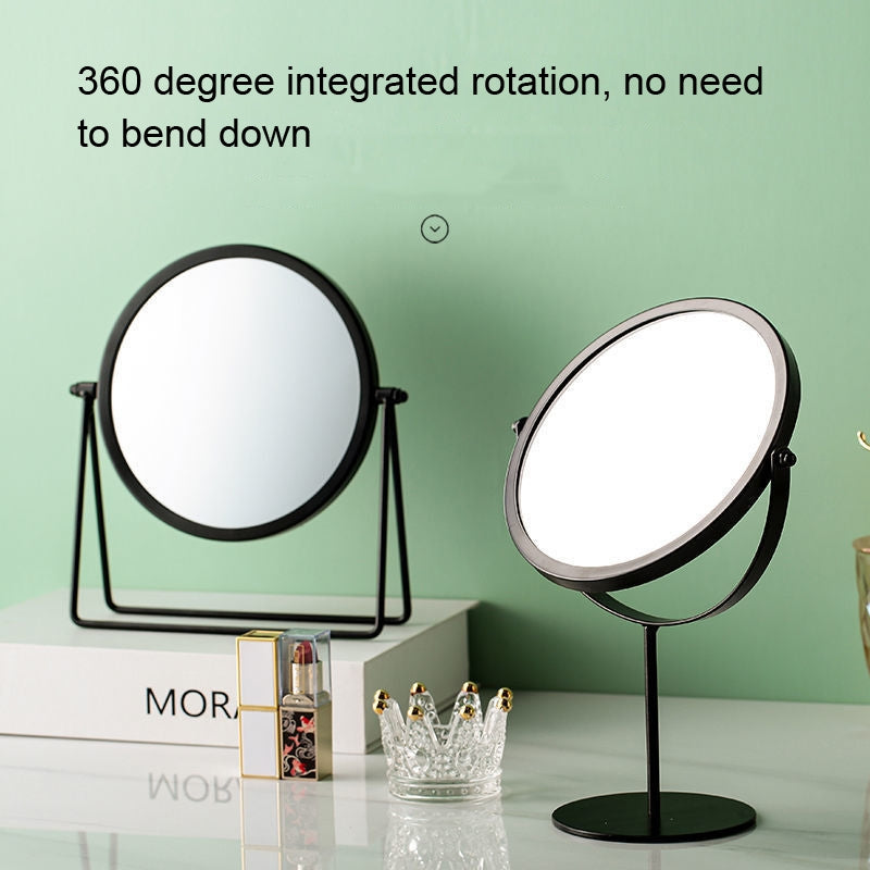 Rotatable Black Vanity Mirror-(5508)Round(SA2405-160) Cosmetic Organizer Apricot