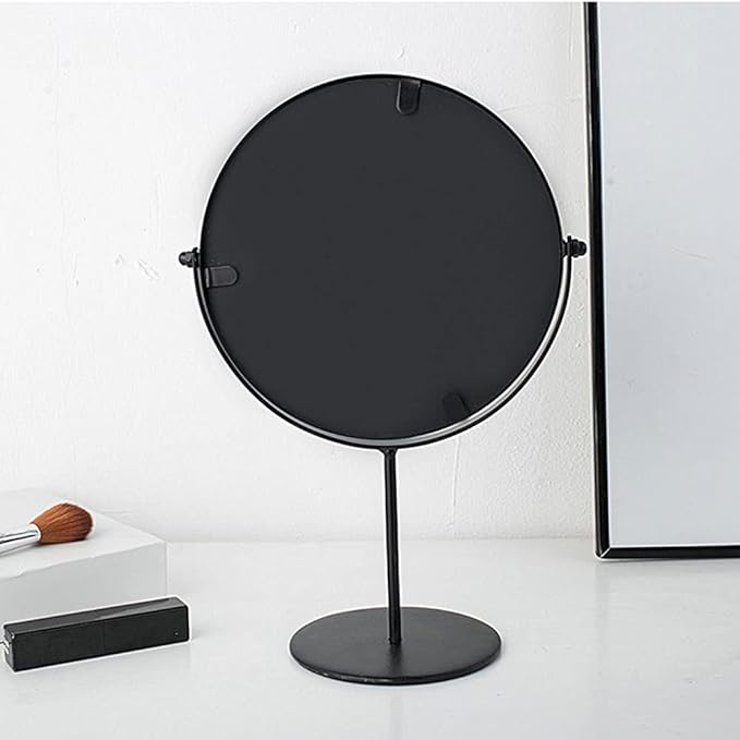 Rotatable Black Vanity Mirror-(5508)Round(SA2405-160) Cosmetic Organizer Apricot