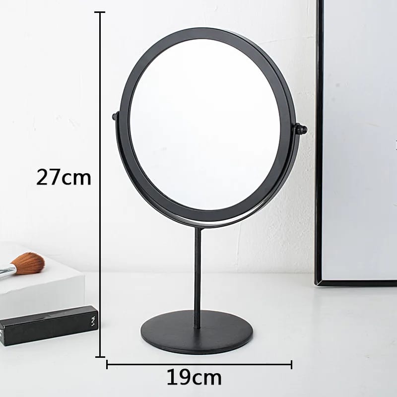 Rotatable Black Vanity Mirror-(5508)Round(SA2405-160) Cosmetic Organizer Apricot