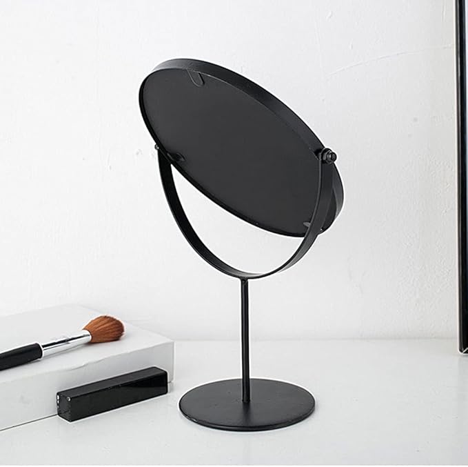 Rotatable Black Vanity Mirror-(5508)Round(SA2405-160) Cosmetic Organizer Apricot