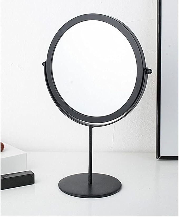 Rotatable Black Vanity Mirror-(5508)Round(SA2405-160) Cosmetic Organizer Apricot