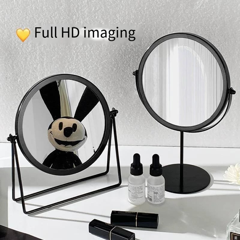 Rotatable Black Vanity Mirror-(5508)Round(SA2405-160) Cosmetic Organizer Apricot